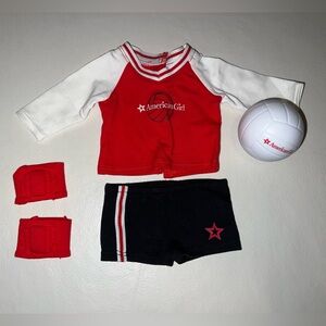 American Girl Red and White Volleyball Set